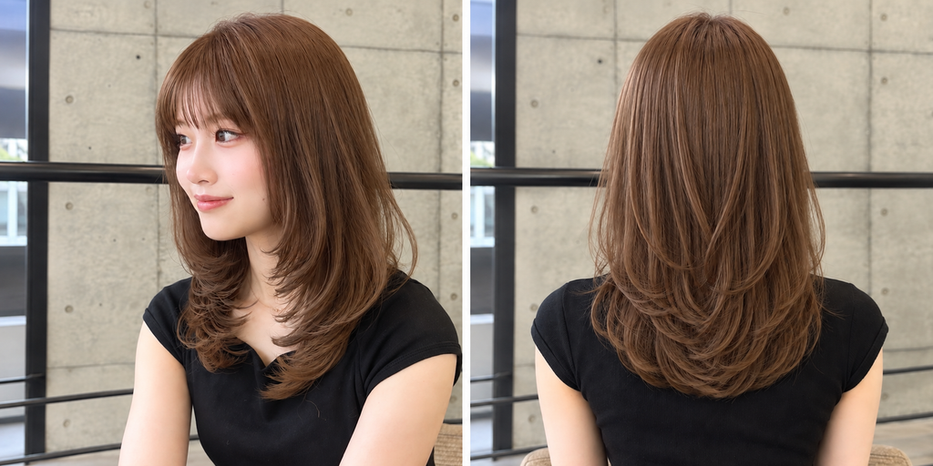 ミディアムレイヤーカットで顔まわりに柔らかな動きを。毛先の厚みを残した上品レイヤーと、ワンカールで簡単に仕上がるスタイリング方法をWaysTOKYOが詳しく紹介します。